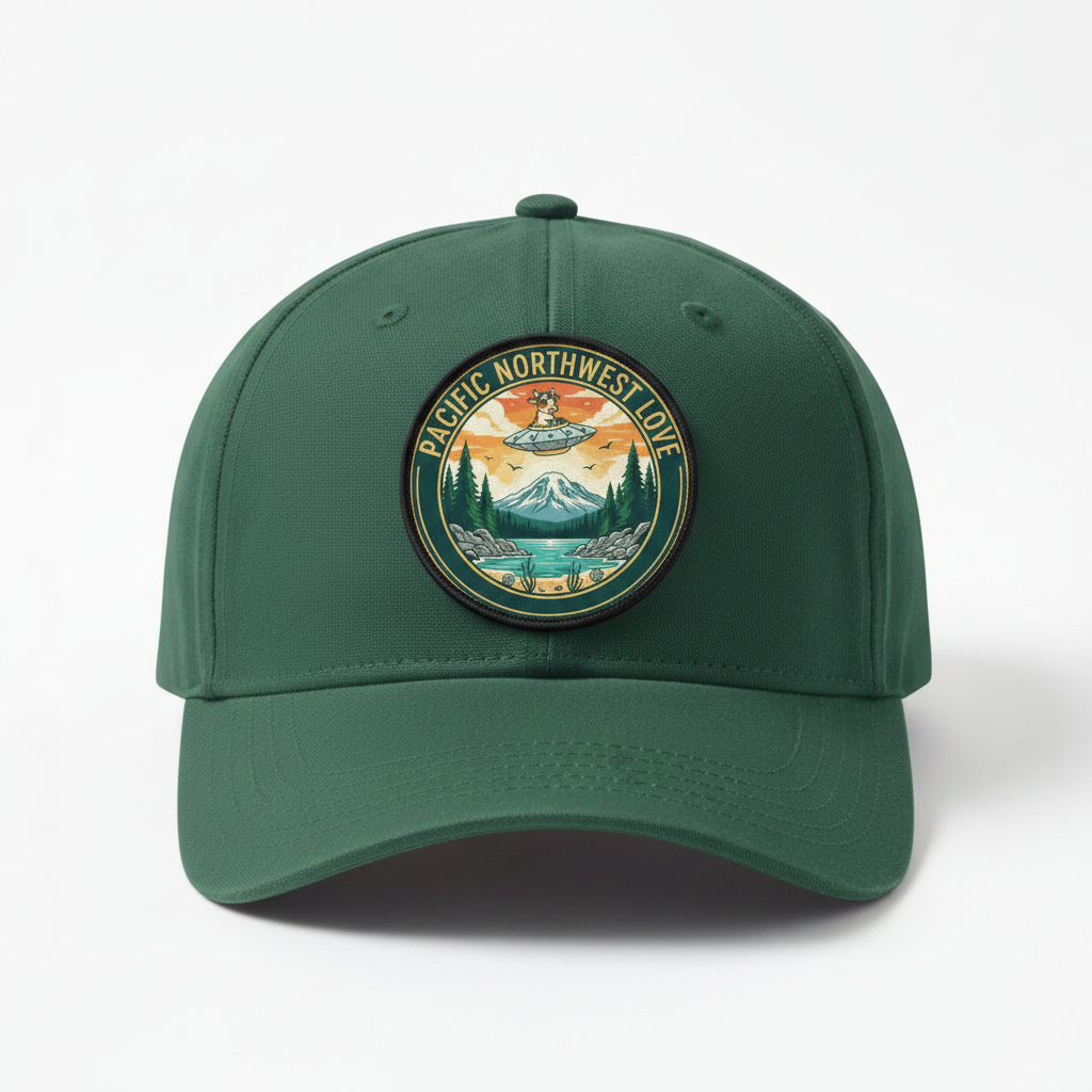 I Love Pacific Northwest Hat — UFO Cow Badge Cap