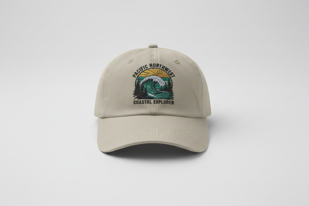 Pacific Northwest Beach Logo Hat standalone product shot