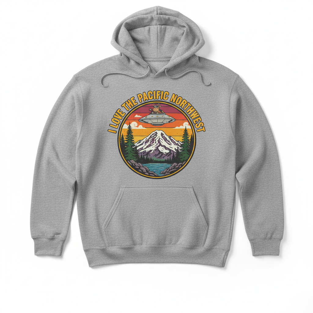 Gray hoodie - I Love the Pacific Northwest