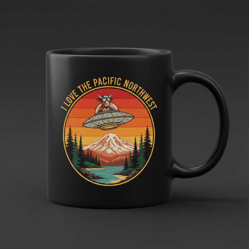 Black mug - I Love the Pacific Northwest