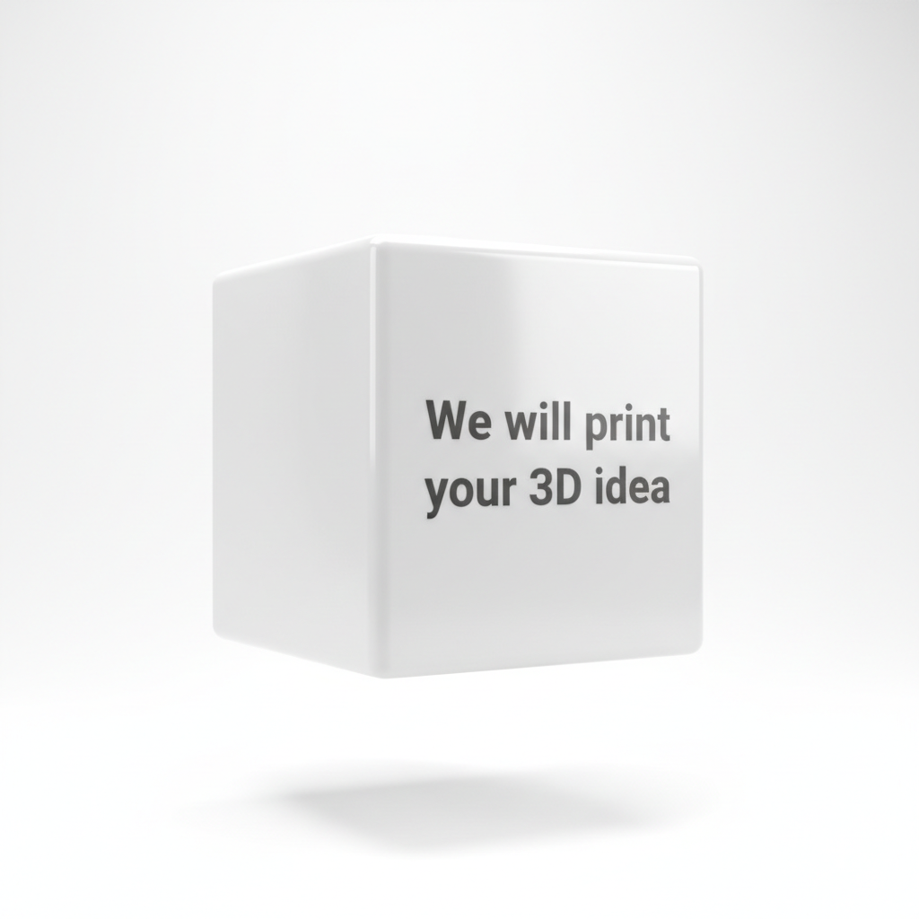 Cube with text We will print your 3D idea